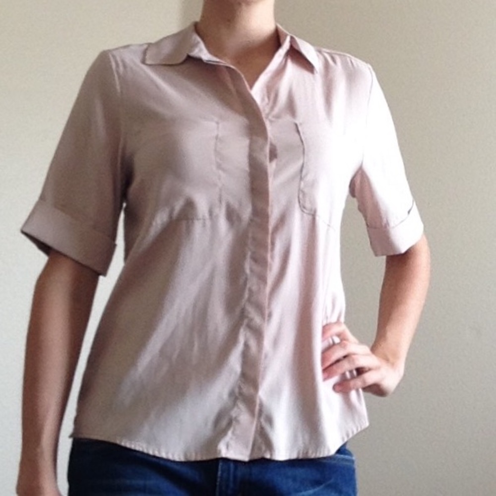 EXPRESS button down blush blouse S